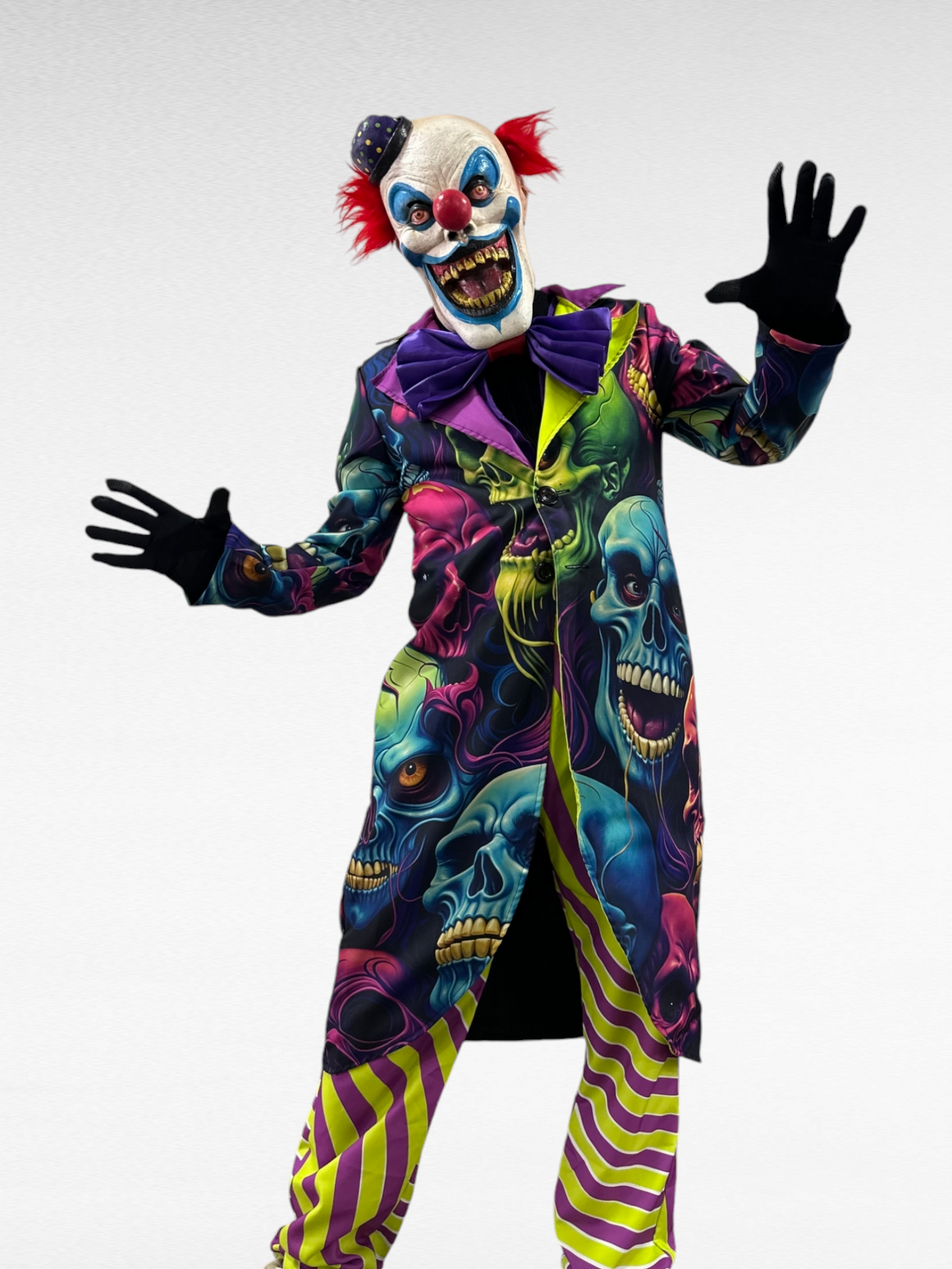 Traje completo Payaso calaveras neón