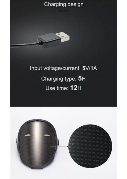 Máscara LED Bluetooth Rgb App