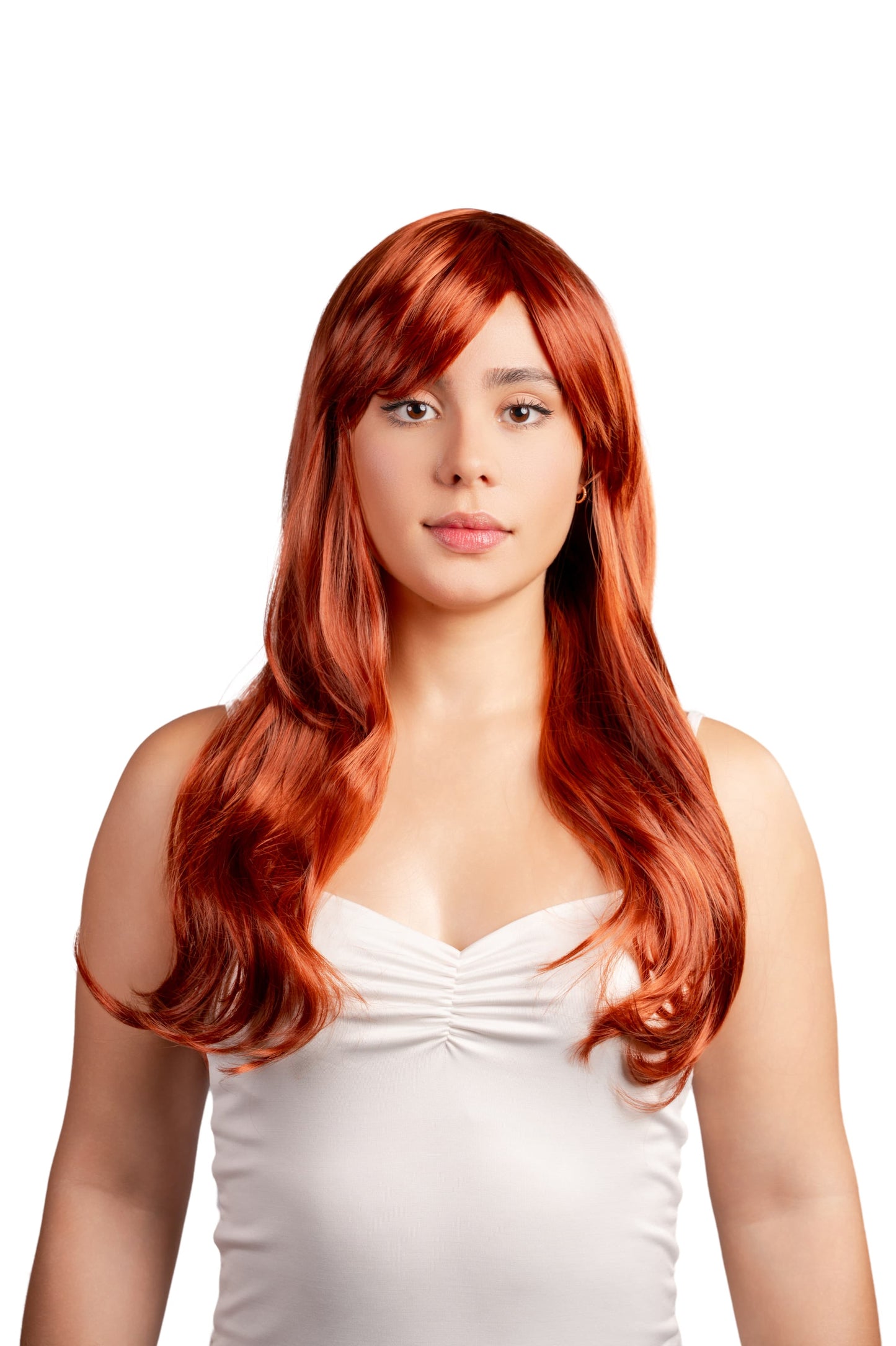 Peluca Ginger Ondulada (Con Capul)