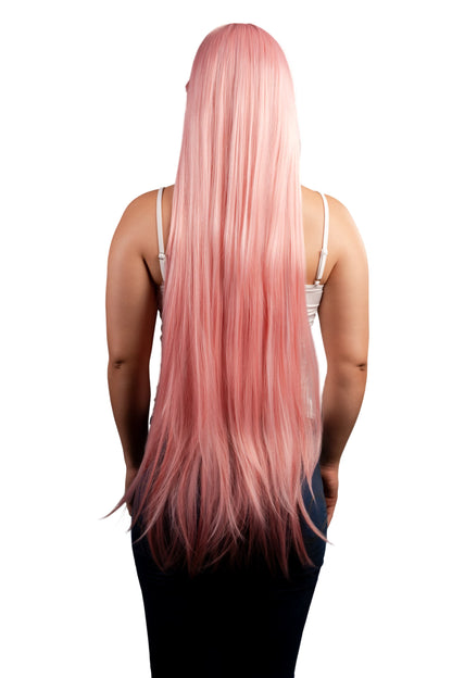 Peluca Rosa Extra Larga (Con Capul)