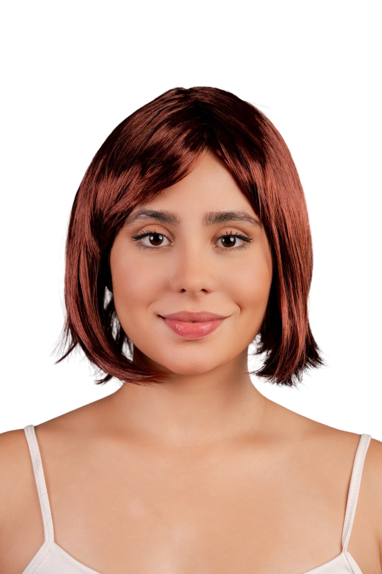 Peluca Sintética Corta Ginger (Con Capul)