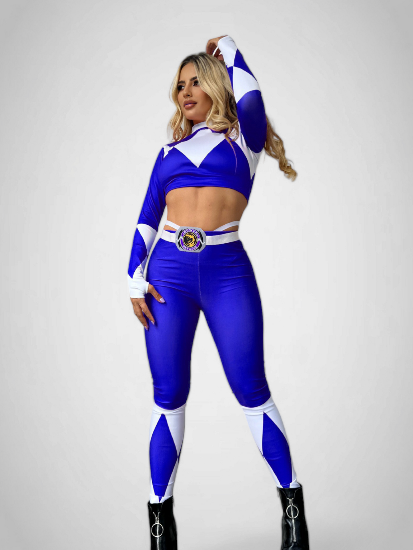 Power Ranger Mujer CropTop + Pantalón y cinturón (Varios Colores)