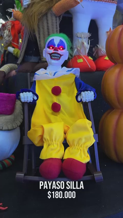 Decoración Payaso Silla mecedora con sonido y movimiento