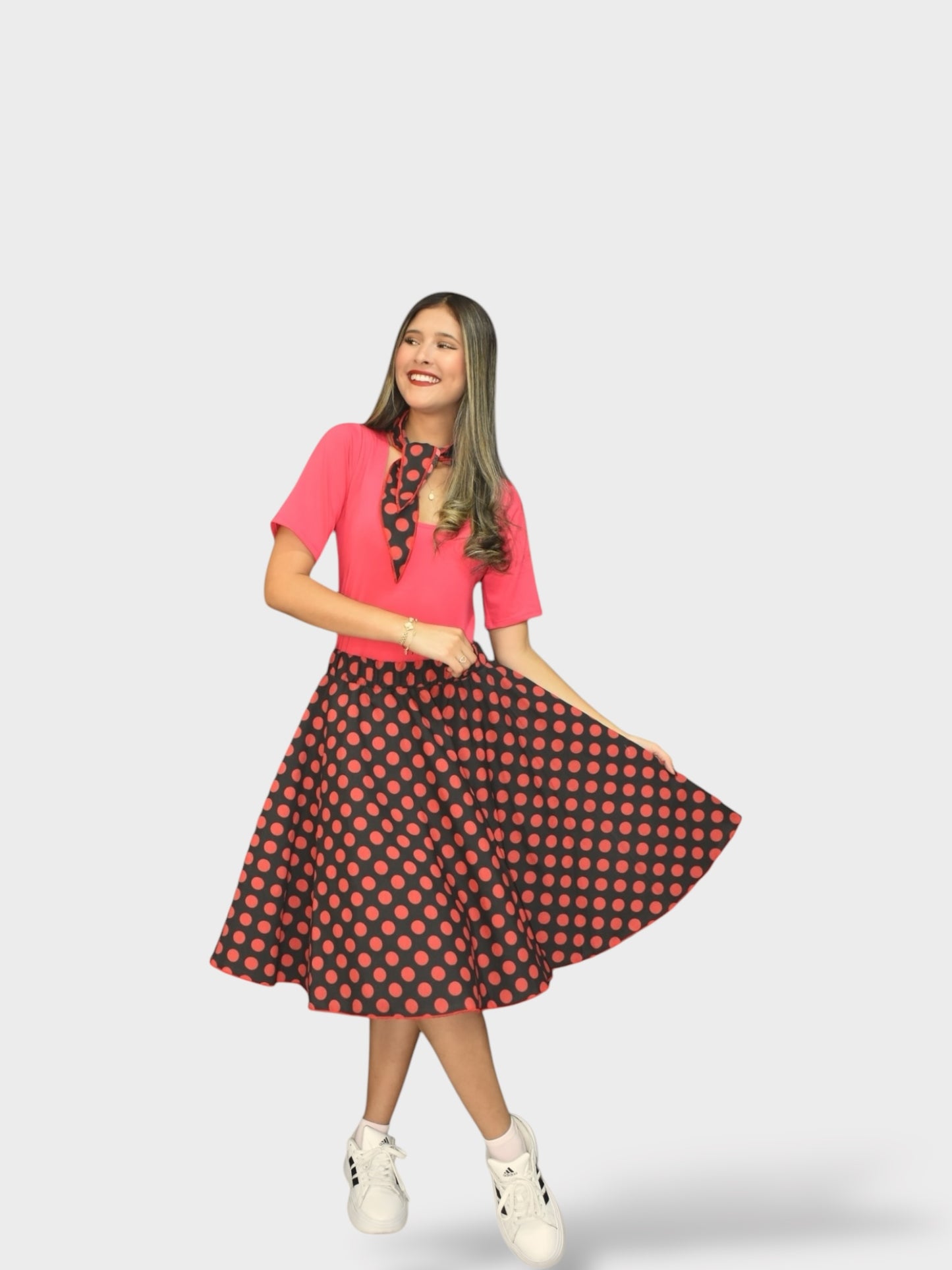 Vestido Años 50 Fucsia