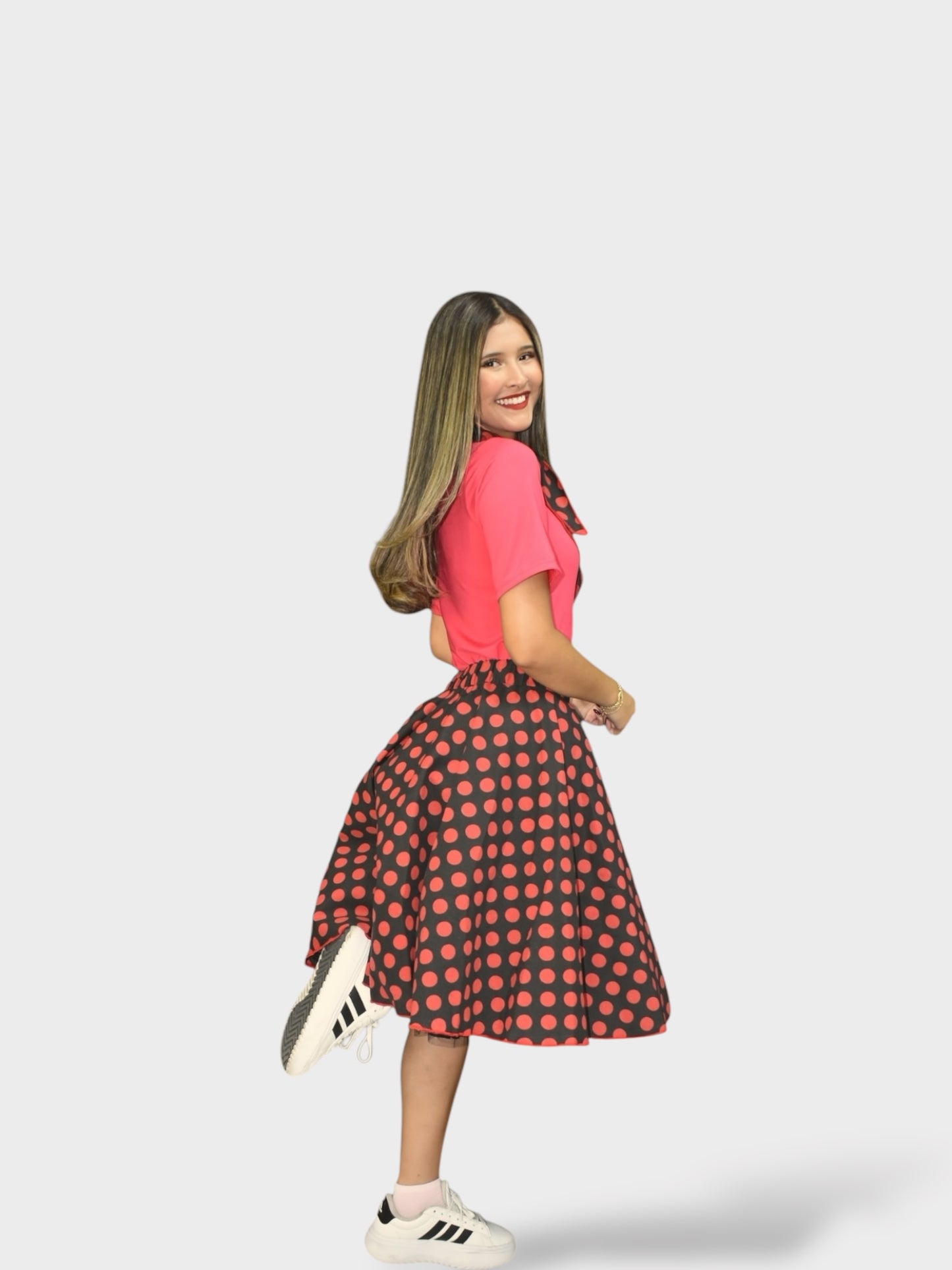 Vestido Años 50 Fucsia