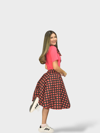 Vestido Años 50 Fucsia
