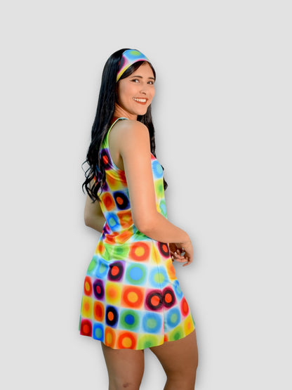 Vestido Puntos Años 70