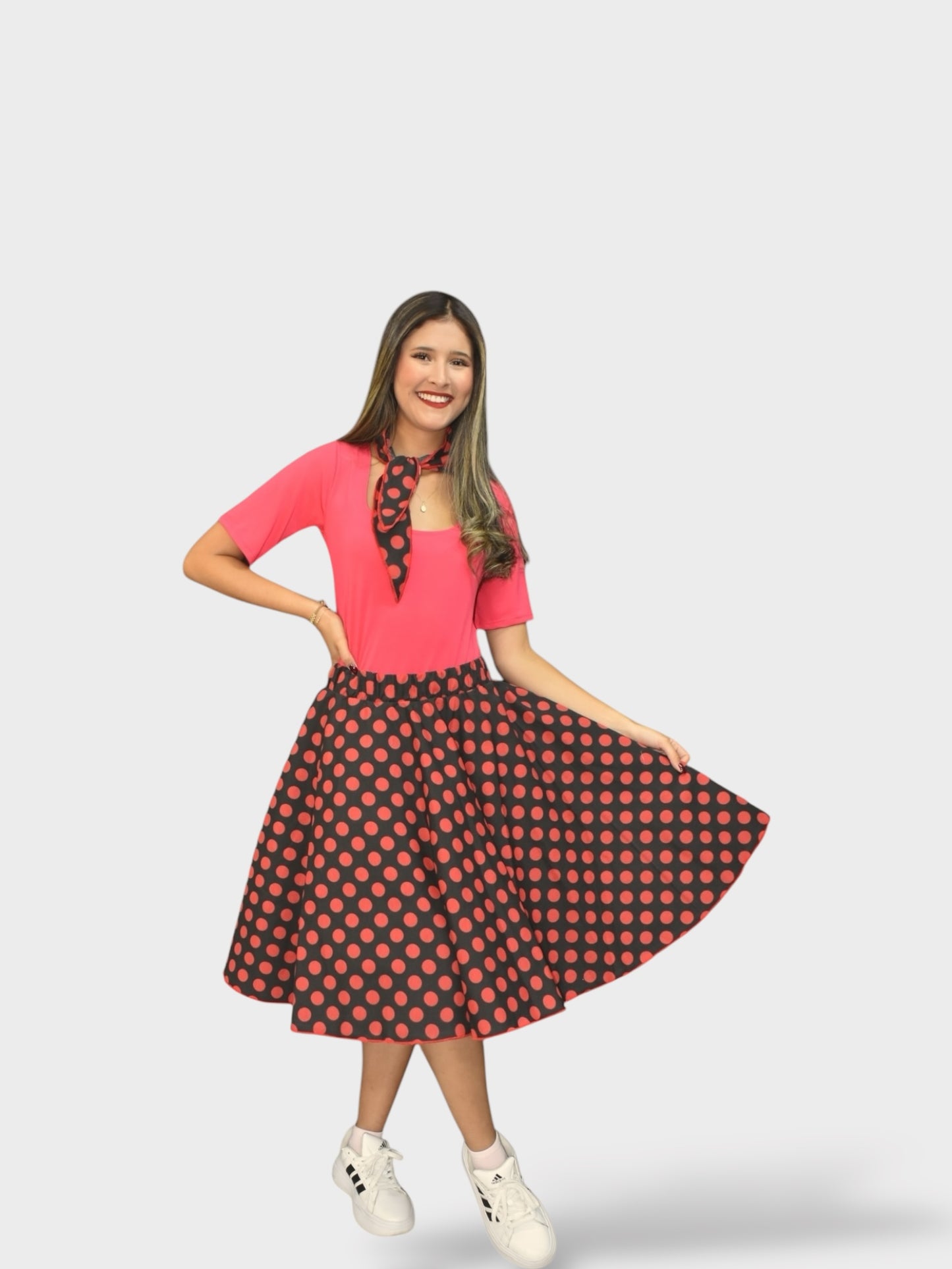 Vestido Años 50 Fucsia