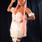 Set Corset Payasa Rosada a Rayas