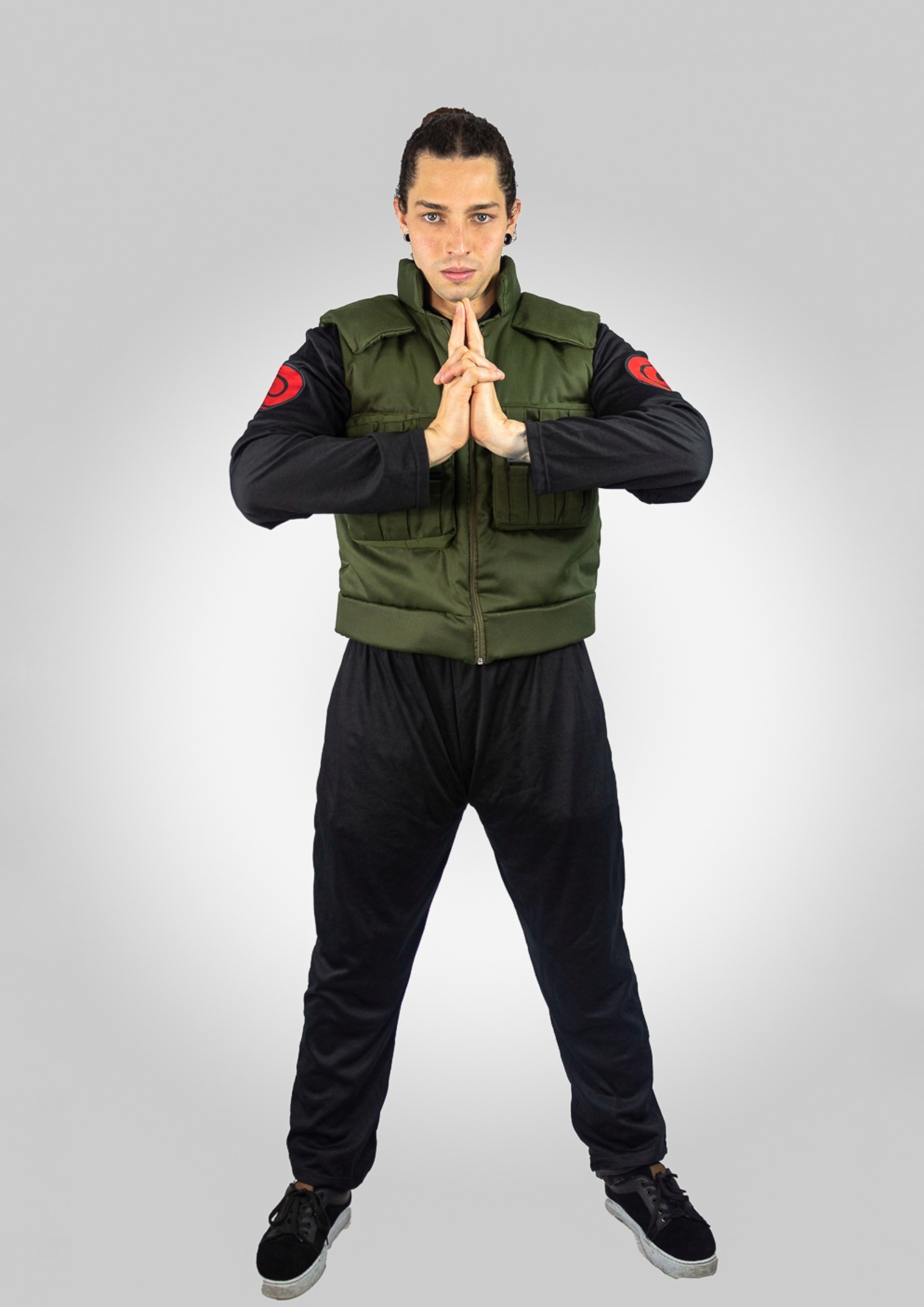 Costume Kakashi Hatake Ufficiale Naruto - Completo Con Maglia, Gilet, Pantaloni, Maschera E Fascia | Travestimento Uomo